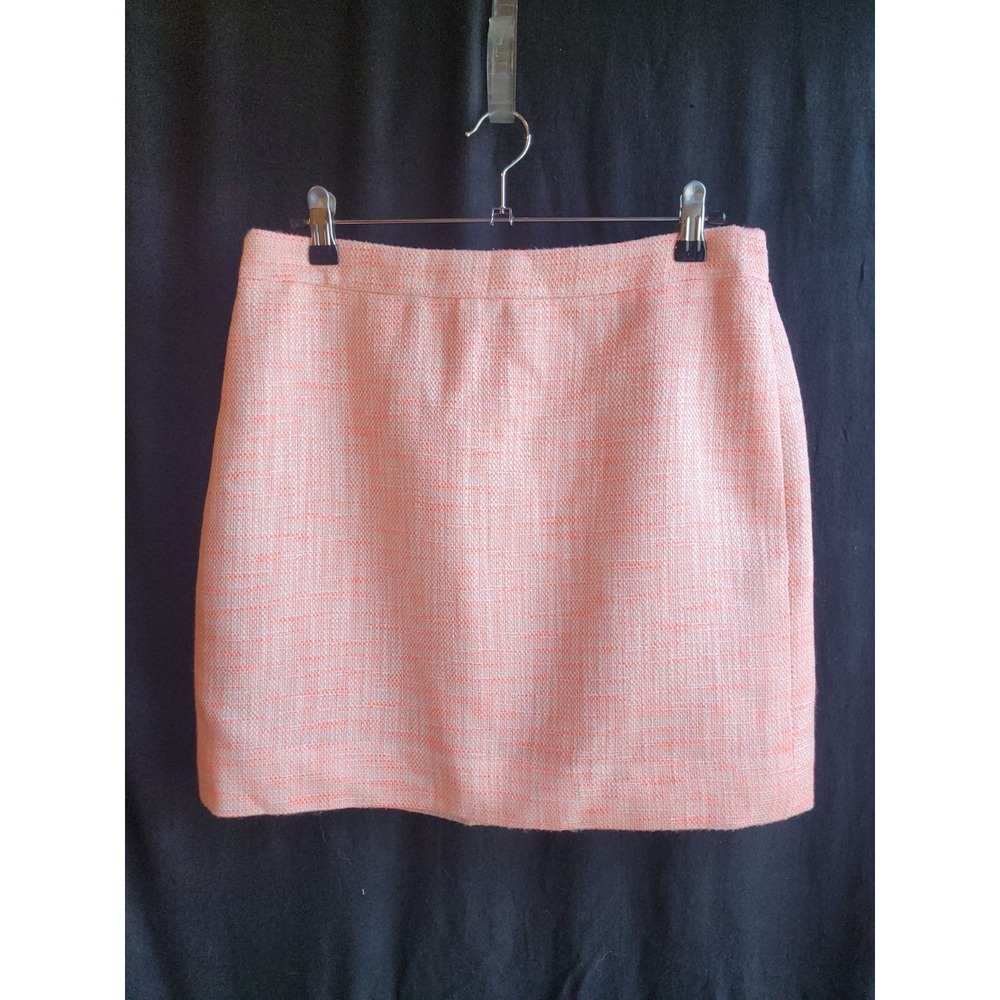 J.Crew Coral Pink Tweed Mini Skirt Size 10 A-Line Textured Boucle Preppy